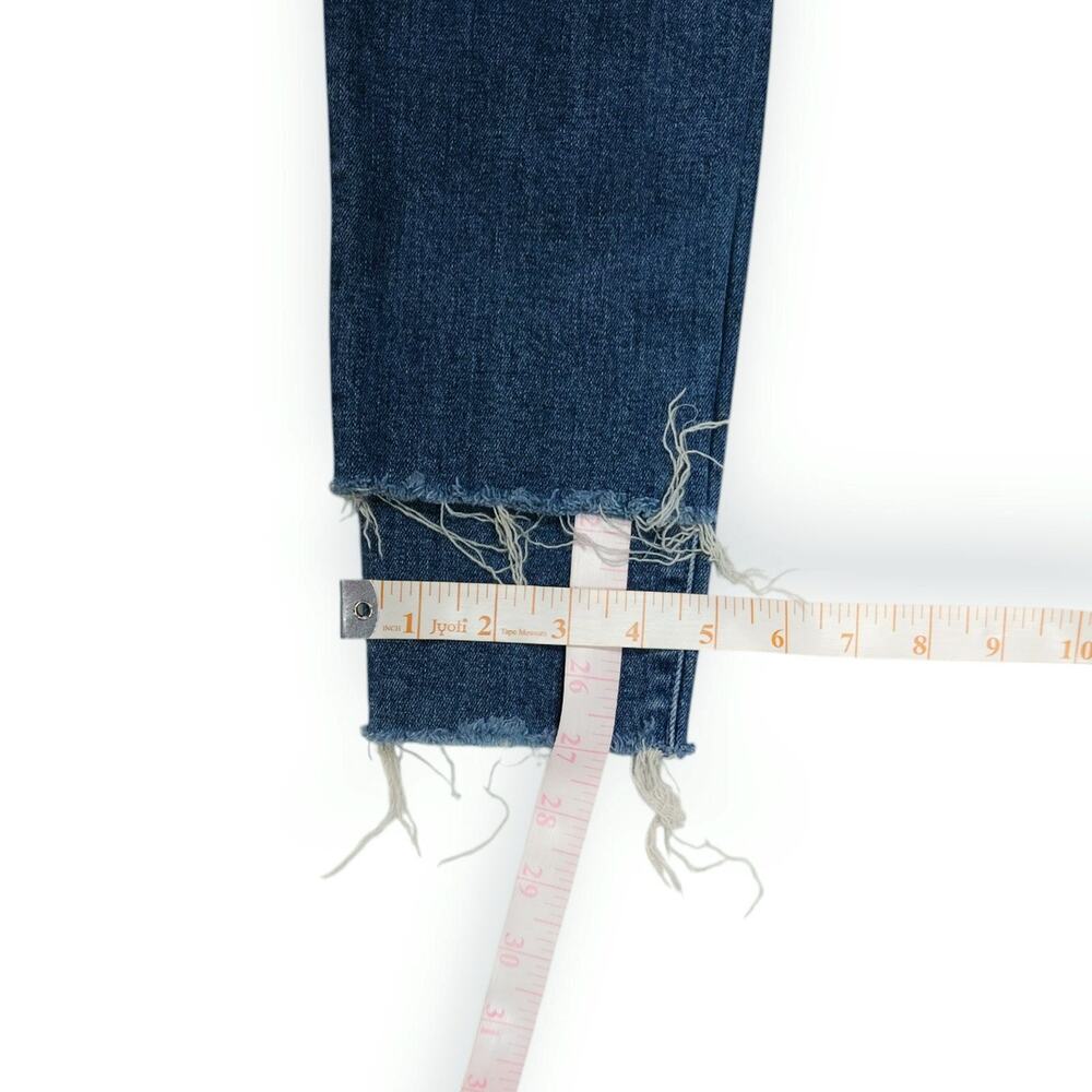 Mother Stunner Ankle Fray Denim Jeans High Rise Button Fly Raw Hem Old Money 24 - Picture 12 of 13
